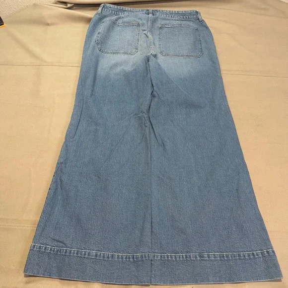 J Crew High-Rise 96 Jean Wide Bell Bottom Flare Med Stretch Wash Women 35-5120 - Picture 2 of 12
